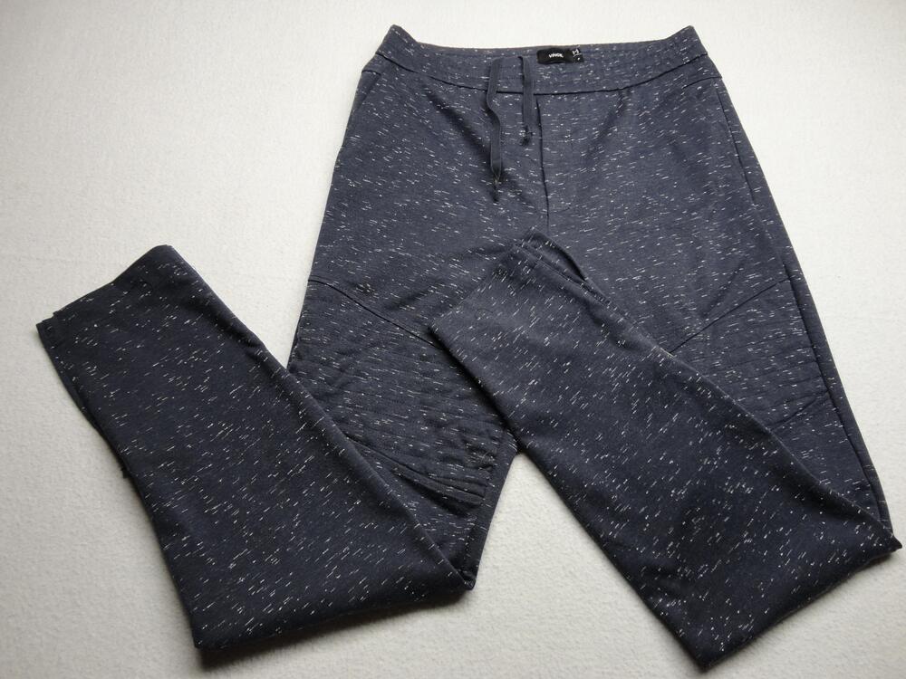Vince Pants Womens Small Blue Knit Jogger Tapered Leg Elastic Waist Ankle Zip
